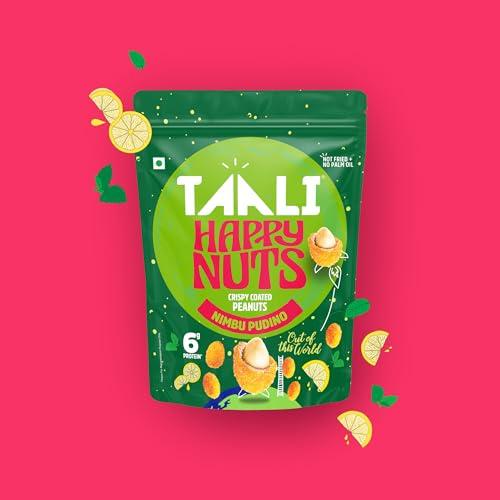 Taali Taali Crispy Coated Peanuts | 150 gm (Pack of 4) | Nimboo Pudina | Healthy Tasty Snacks | 100% Veg., Gluten Free, No Cholesterol, No Trans-Fat