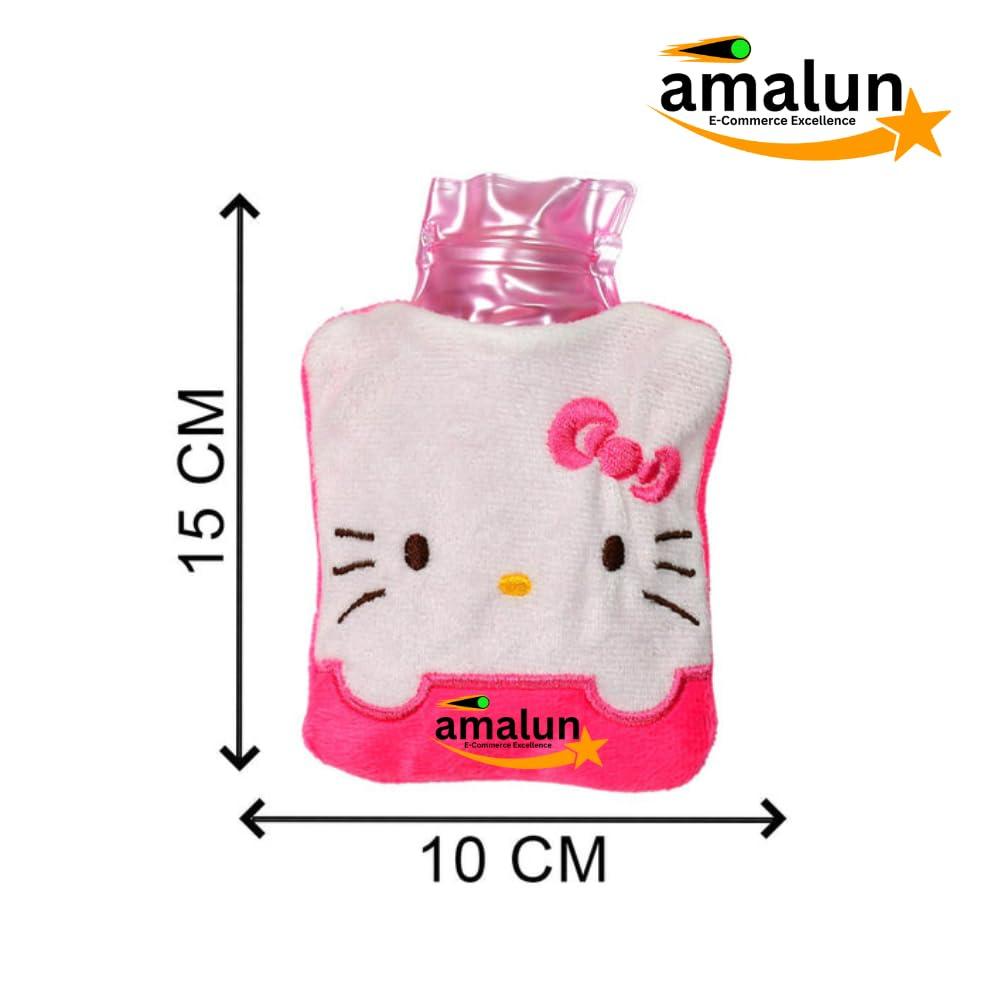 amalun Amalun Totoro Cartoon Small Hot Water Bag with Cover for Pain Relief (Pink)