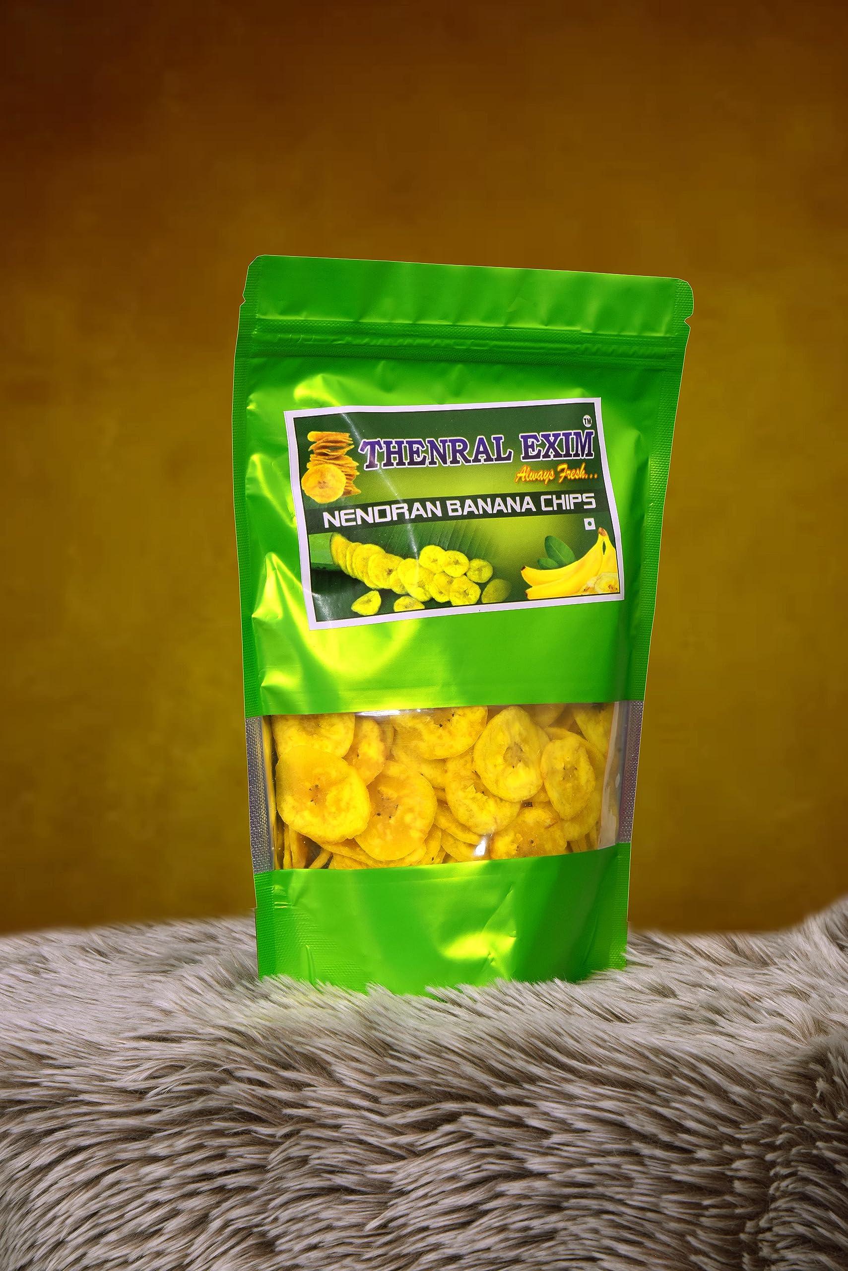 THENRAL EXIM THENRAL EXIM Nendran Fruit Banana Chips | Sweet Banana Chips | Thin & Crispy Kerala Chips | No gas No Flavours | Neat Ziplock Packing (1)