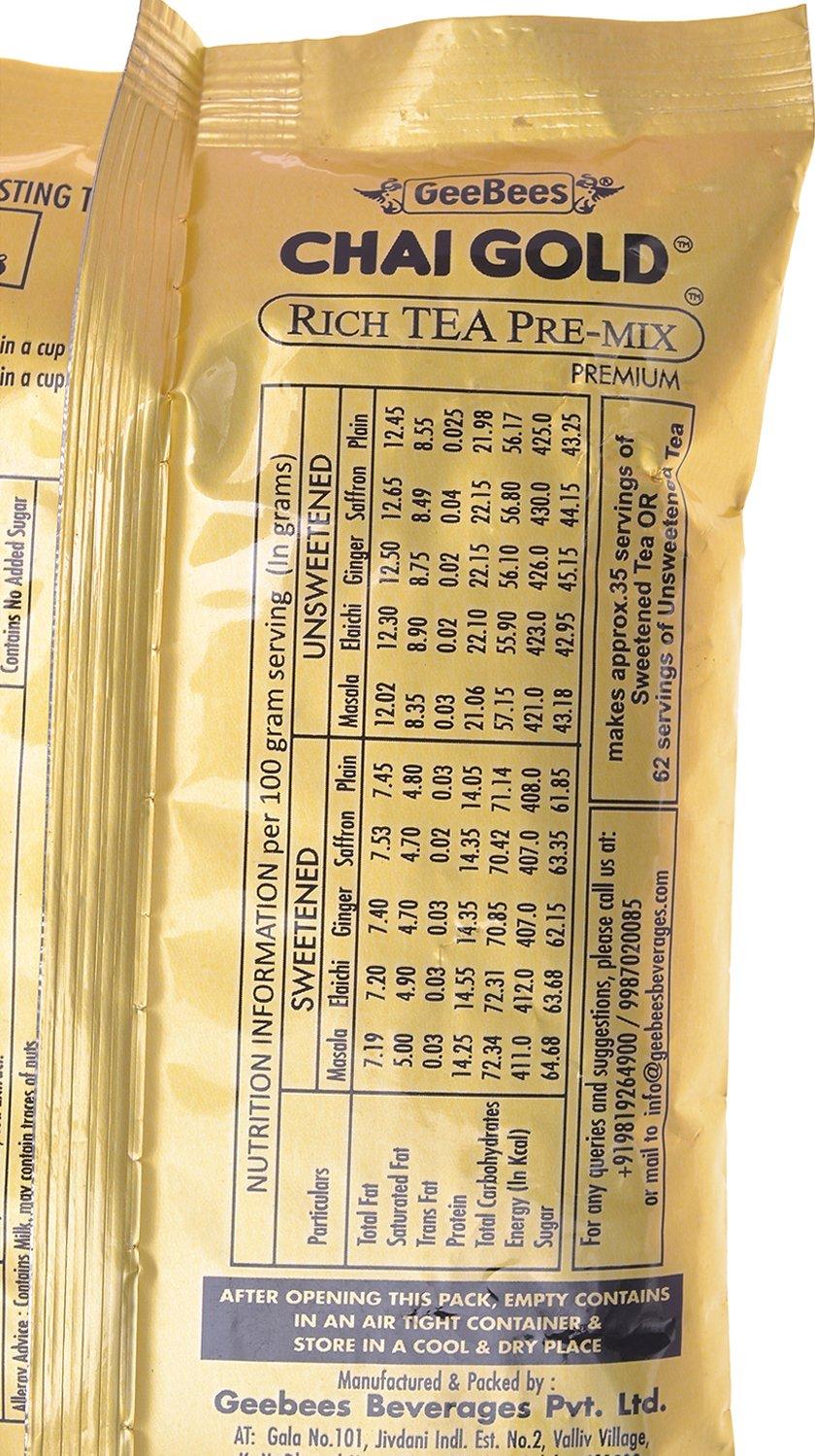 GeeBees Chai Gold GeeBees Chai Gold Instant Premix Masala Tea Low Sugar, 500 g