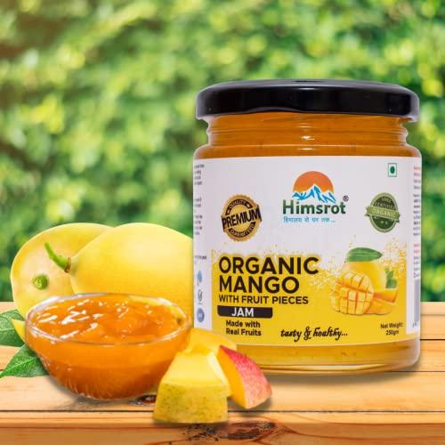 Himsrot Himsrot Organic Mango Fruit Jam with Fruit Pieces | Organic Mango Jam with Mango Fruit Pieces For Breakfast | No Added Preservatives & Colors - 250gm