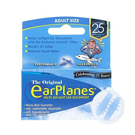James HealthPlus James EarPlanes Earplugs Airplane Travel Ear Protection, PREVENT IN-FLIGHT EAR DISCOMFORT, EarPlanes the original pressure preventing earplug for both Kids and adults (Adult 1 Pair)