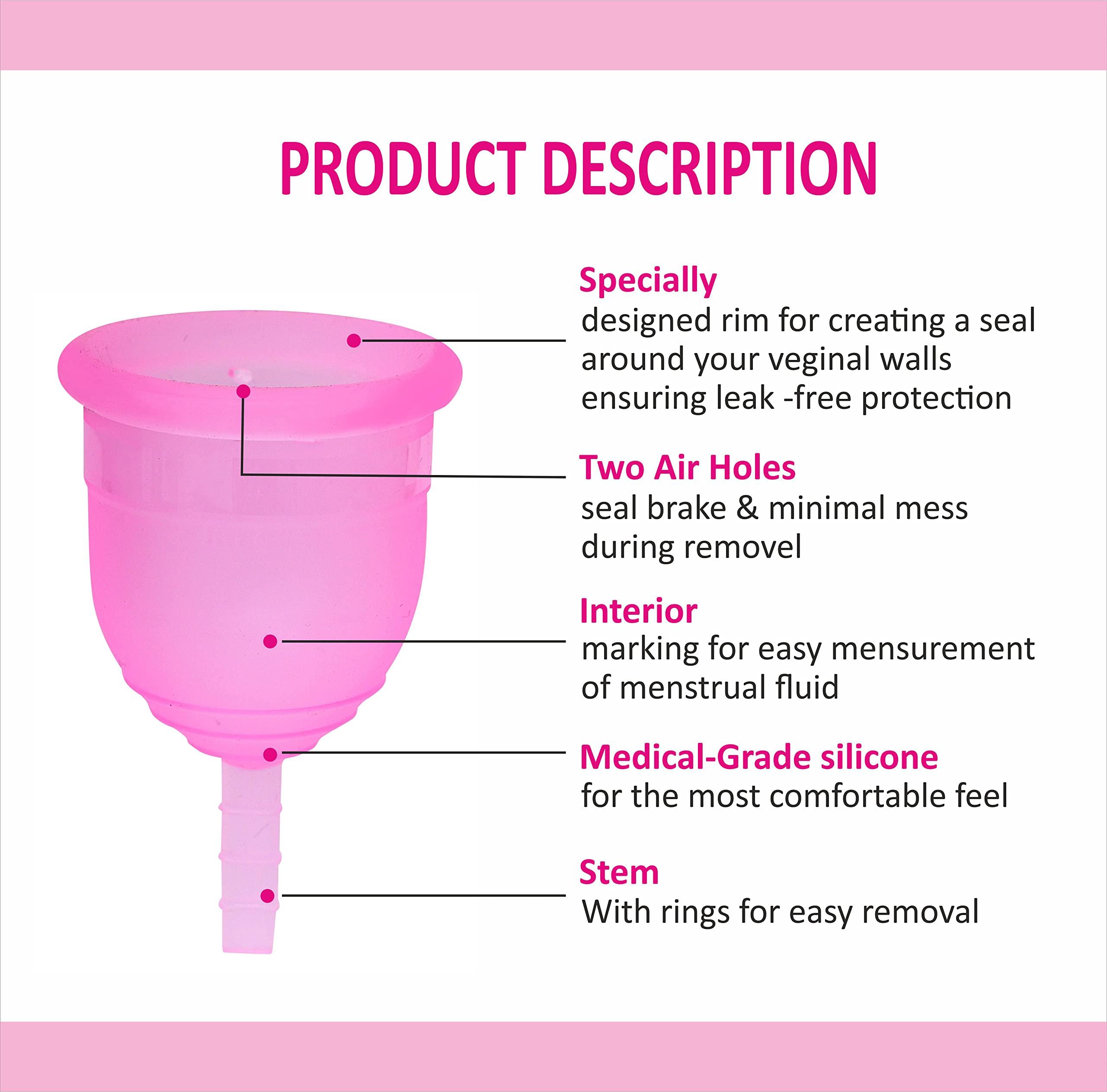 Bildos Bildos Ultra Soft Reusable Menstrual Cup For Women BPA free, Rash free and Odour Free (Medium)