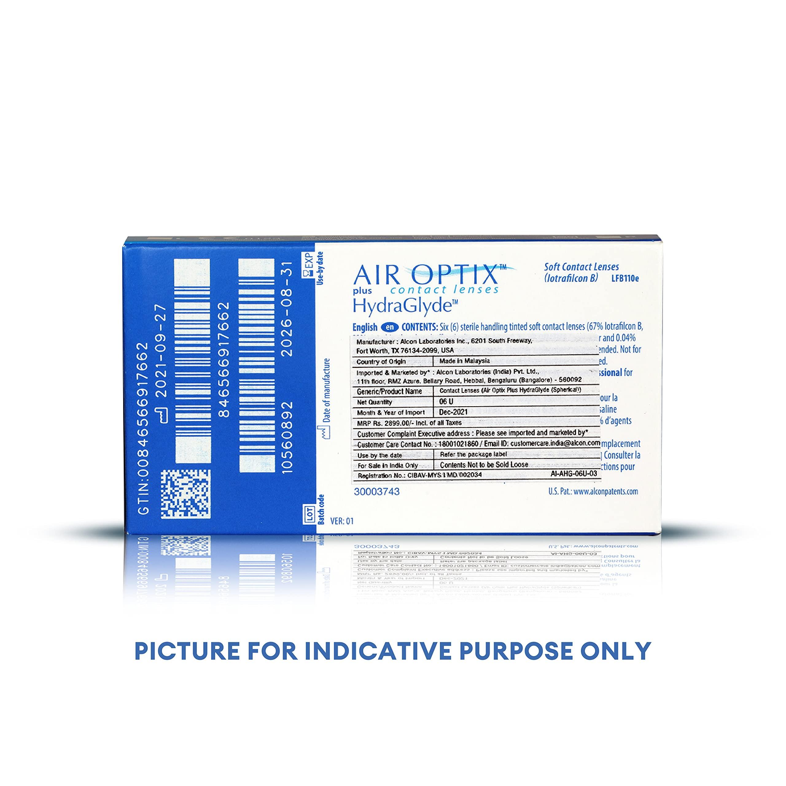 ALCON ALCON Air Optix Plus Hydraglyde - Monthly Reusable Contact Lenses(-7.00, Spherical, Pack Of 6)