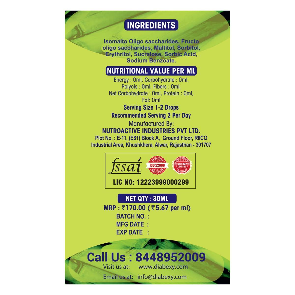 diabexy Diabexy Sugarfree Drops | Sugar -Free Liquid Sweetener-30ml (Pack of 2)