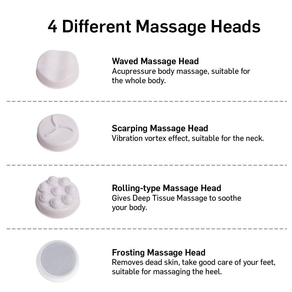 Lifelong Lifelong LLM126 Electric Portable Face Cleanser and Massager Brush with 4 Brush Heads & LLM27 Electric Handheld Full Body Massager (Brown)