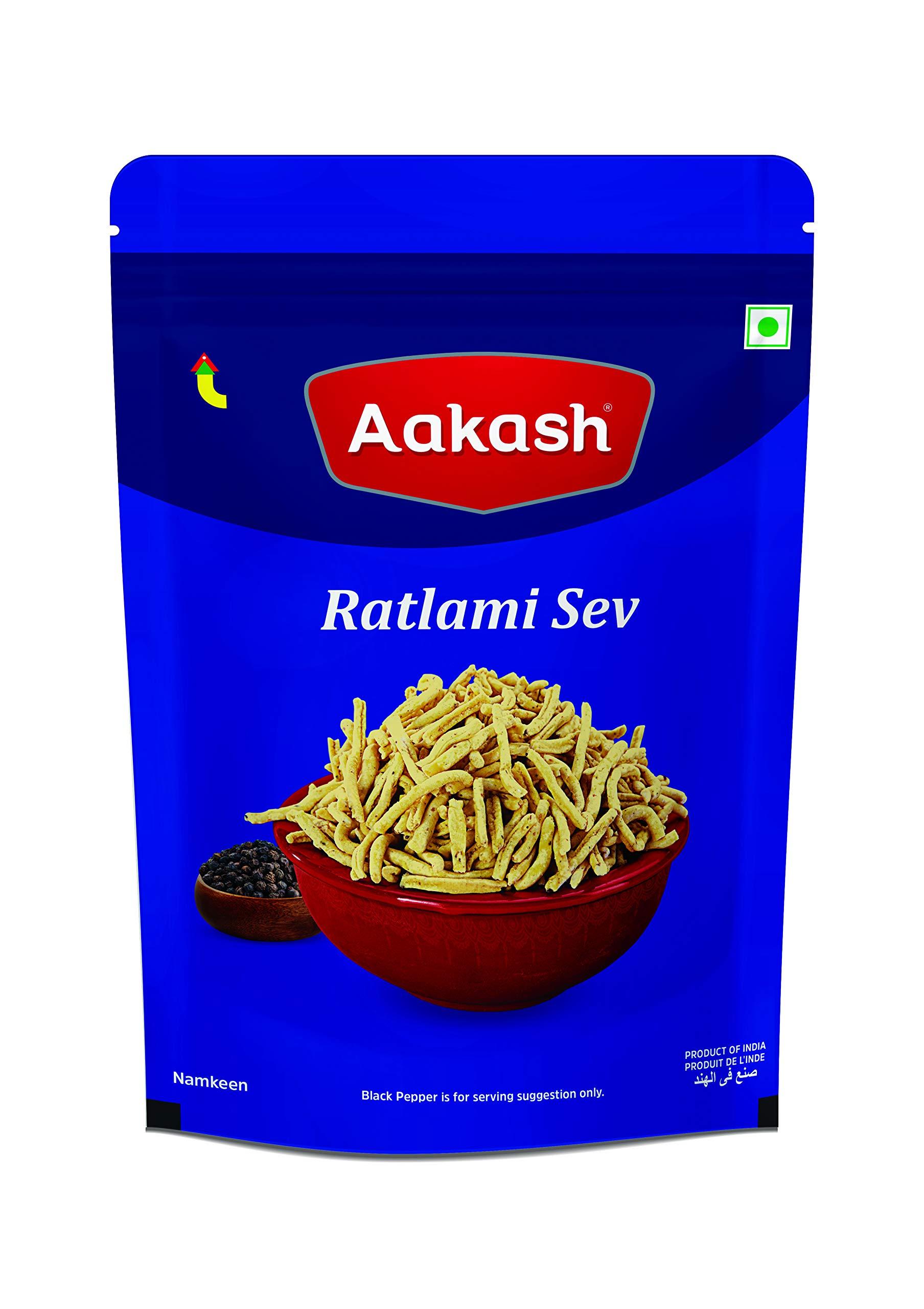 Aakash Namkeen Aakash Namkeen Ratlami Sev | Traditional Spicy Indore Malwa Namkeen | Famous Snacks of India | 350 Grams