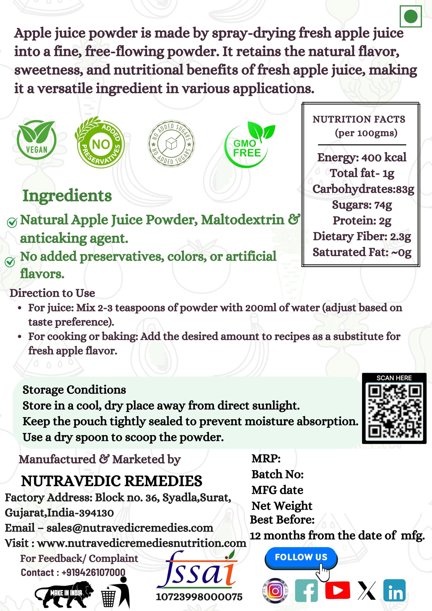 Generic Apple Juice Powder (200 Grams)