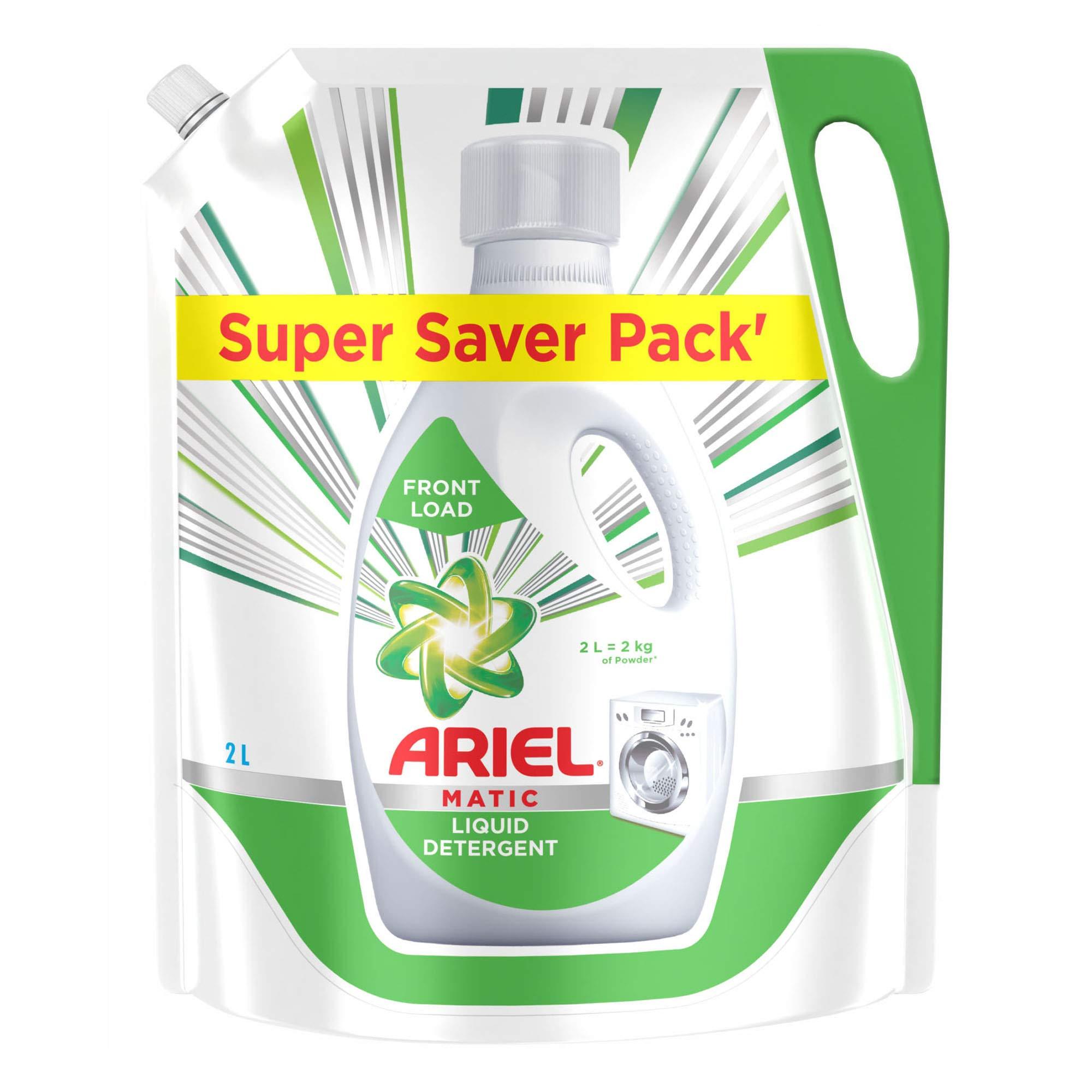 Ariel Ariel Complete Detergent Washing Powder- 4Kg Value Pack & Ariel Matic Liquid Detergent Front Load Refill Pouch, 2 Litre