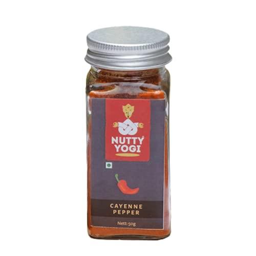 NUTTY YOGI NUTTY YOGI CAYENNE PEPPER | No Artificial Colors | No Preservatives|Perfect for Cooking|Maintain a healthy weight| 50gm