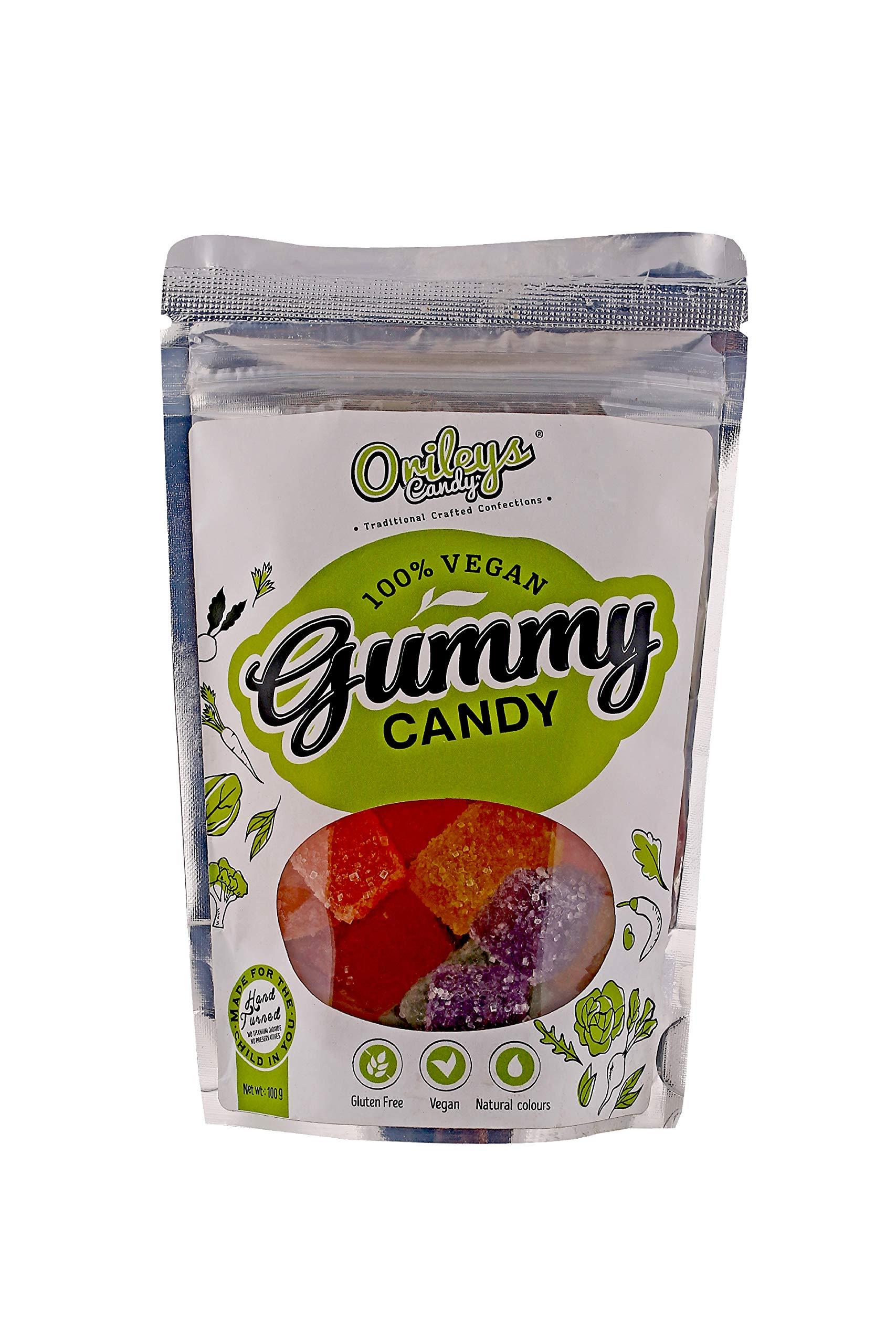 ORILEYS CANDY TRADITIONAL CRAFTED CONFECTIONS Orileys Vegan Gummy Candy - Yummy Fruit Flavour Cubes - 100% Natural Colours No Preservatives - 250g Pack