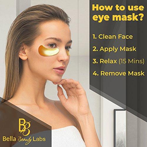 Bella Beauty Labs Bella Beauty Labs Under Eye Collagen Mask - Best Eye Treatment -24K Gold Collagens Mask - Anti-Aging And Anti Wrinkle Effect - Reduces Puffiness And Dark Circles