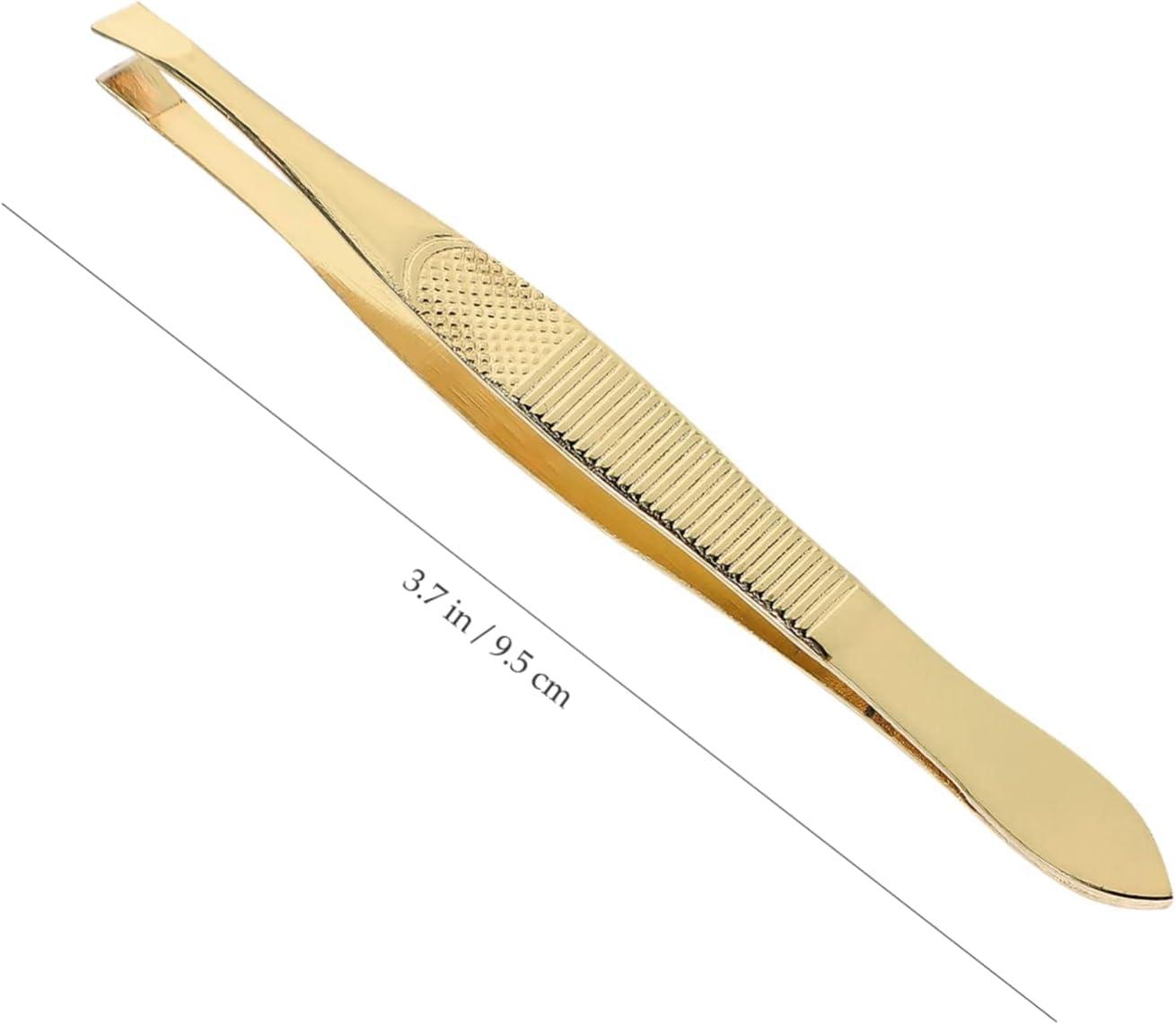 Aternal 2Pcs Eyebrow Tweezers Stainless Steel Professional Tweezers for Eyebrows Beauty Eyebrow Tweezer Eye Hair Removal Tool Hair Remover Tool Facial Tool Kits for Men Women Slant Tip Tweezers Pointy