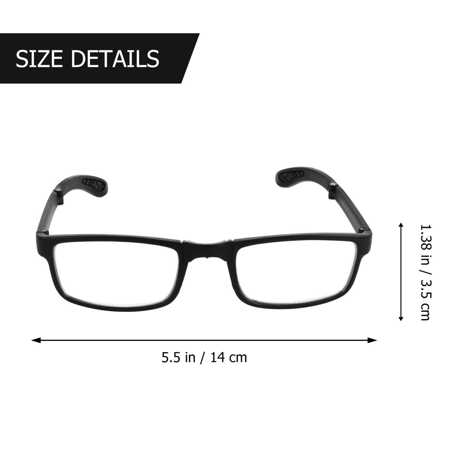EXCEART EXCEART - 2.0 Nearsighted Glasses Folding Reading Glasses Black Myopia Glasses Long Distance Eyeglasses with Portable Case