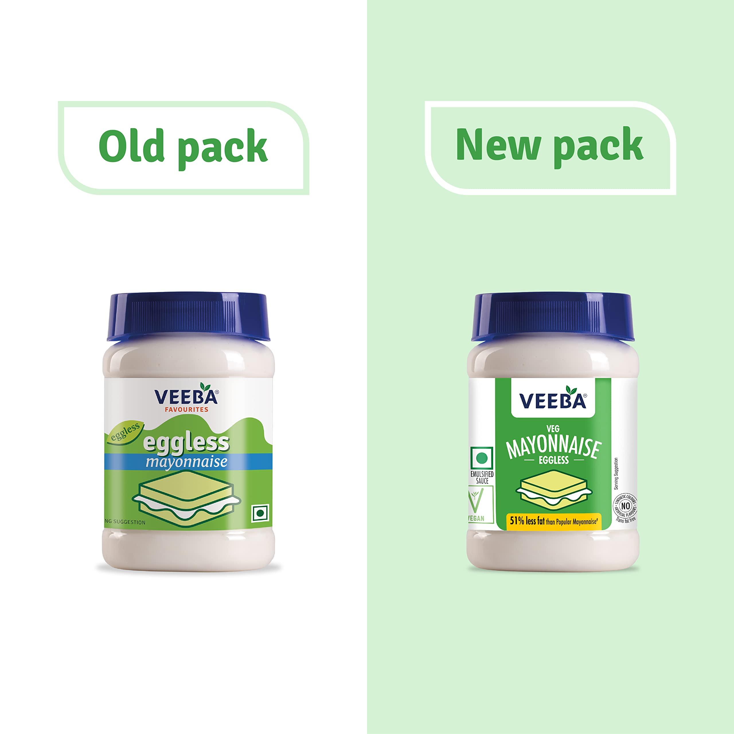 VEEBA Veeba Eggless Mayonnaise (250g) I Veg Mayonnaise I 100% Vegetarian Mayo I Extra Creamy and Delicious I Rich and thick texture I Dip, Spread and Dunk