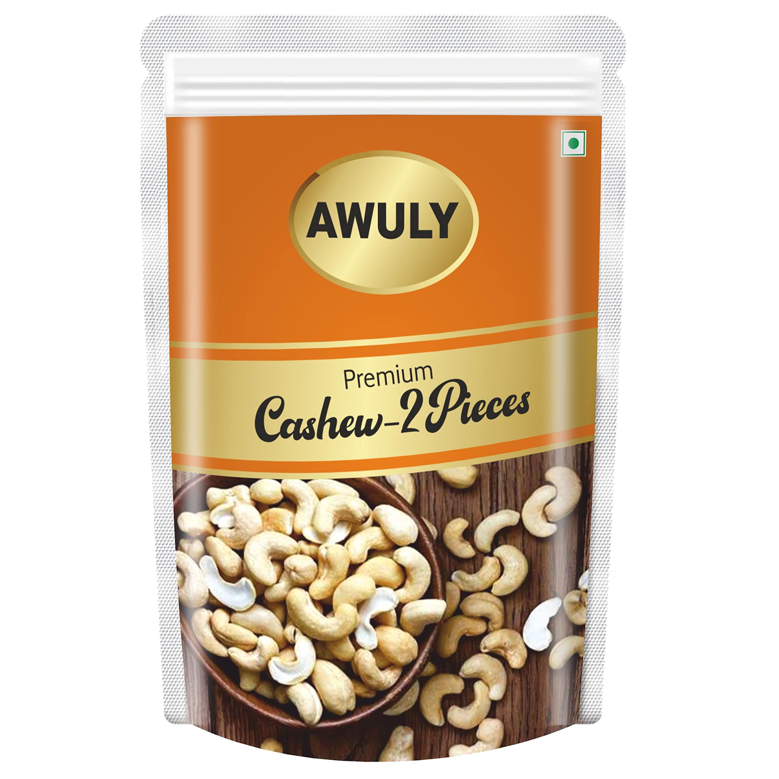 AWULY AWULY Cashew Nuts 200gms, Split Cashews Broken 2 Pieces, Dry Nut (Kaju 2 Tukda/Kaju Fada)
