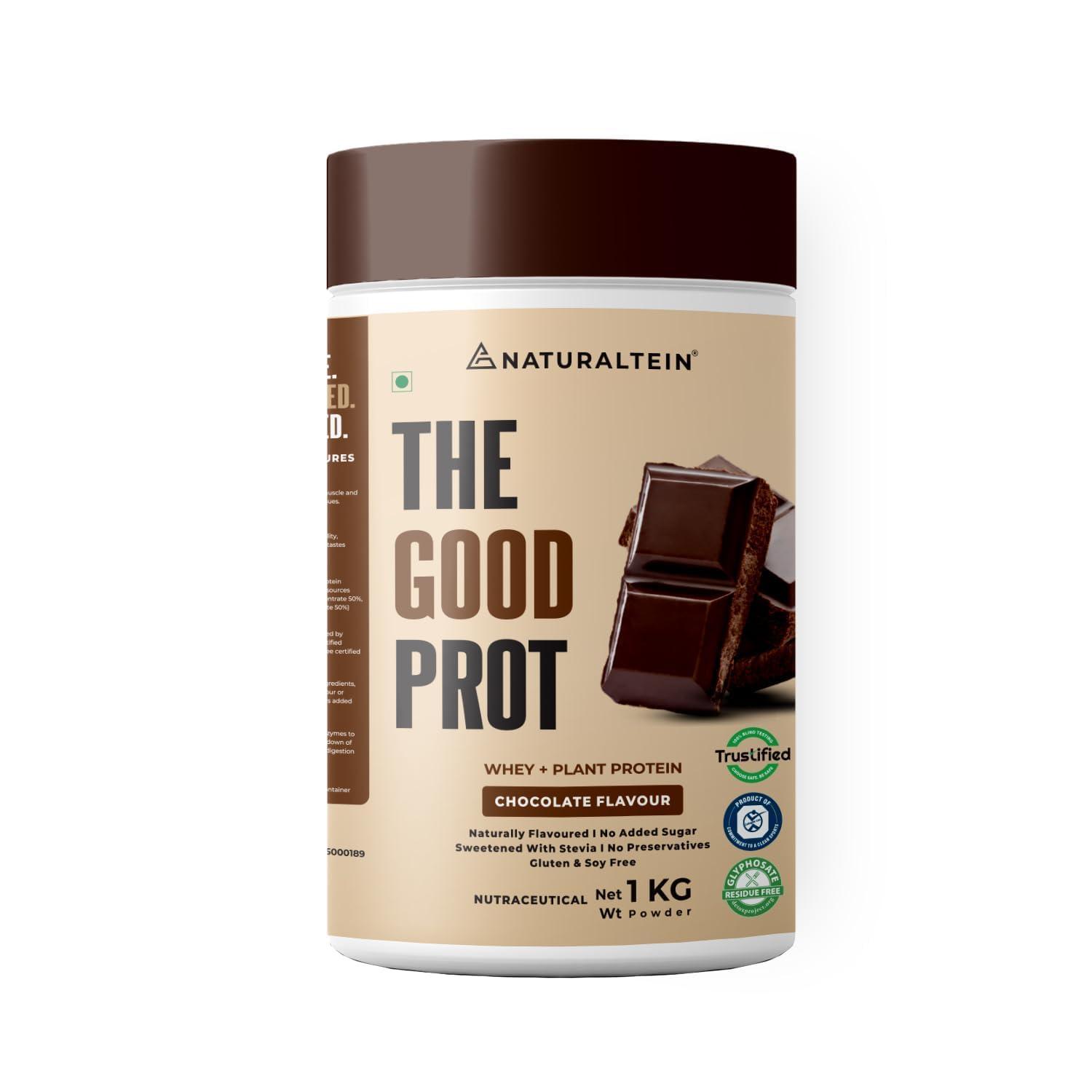 NATURALTEIN NATURALTEIN The Good Prot Protein, (Naturally flavored, Non GMO, No Artificial Sweeteners, Banned Substances Free) (Chocolate)