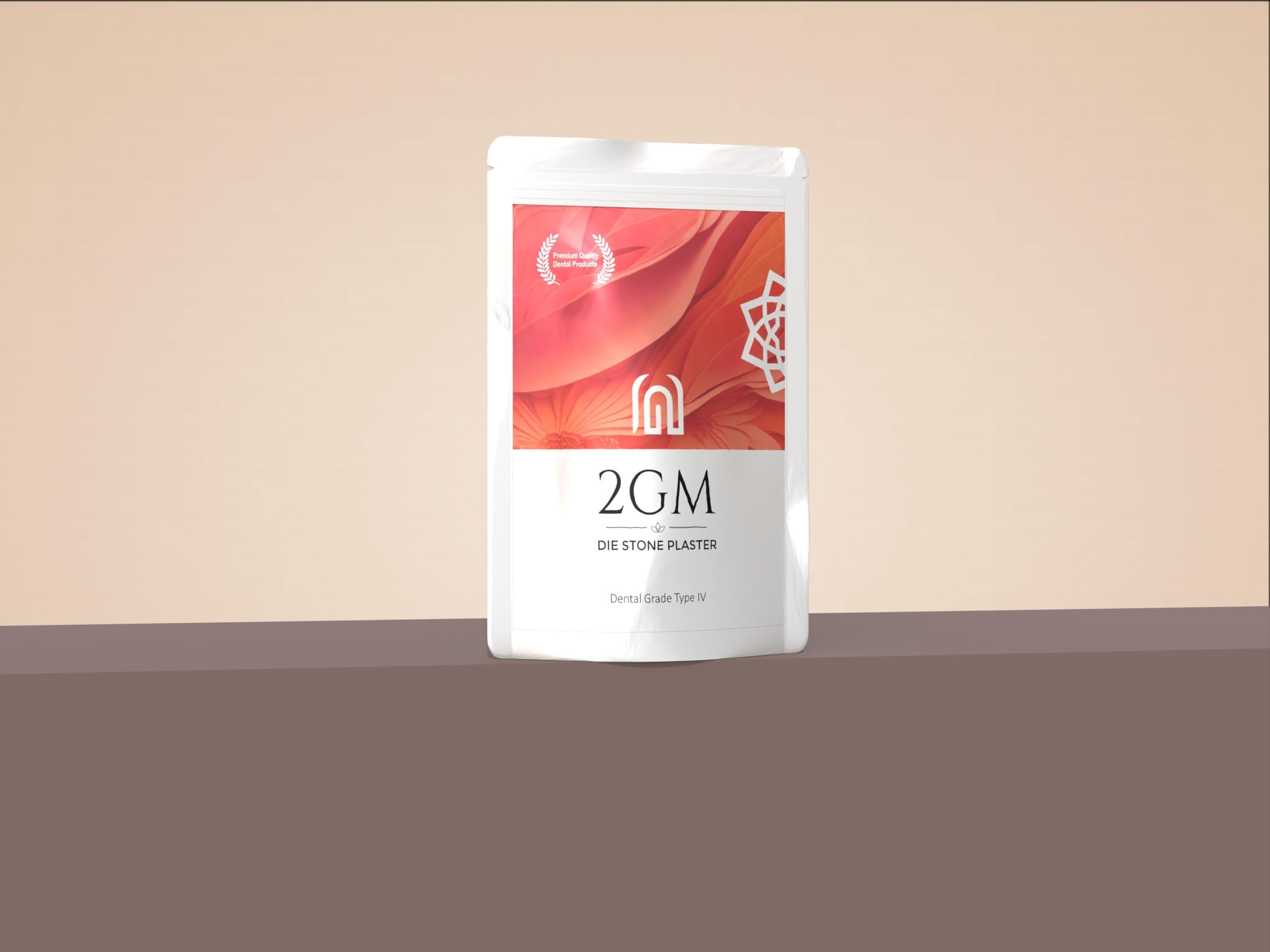 2GM 2GM Dental Die Stone Plaster for Prosthetic Teeth Making, Used for Study, Casting Models & Dentist Laboratory Operations, Idols Leg/Hand Casting, Gypsum Powders, Type IV, Pack of 1 (1 Kg)(Orange)