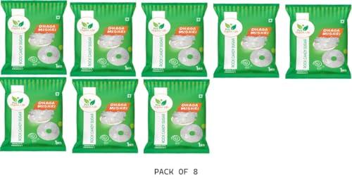 PRO ORGANIC LIFE Pro Organic Life Dhaga Mishri, Rock Sugar Mishri (crystal clear natural) 1 kg (PACK OF 8)