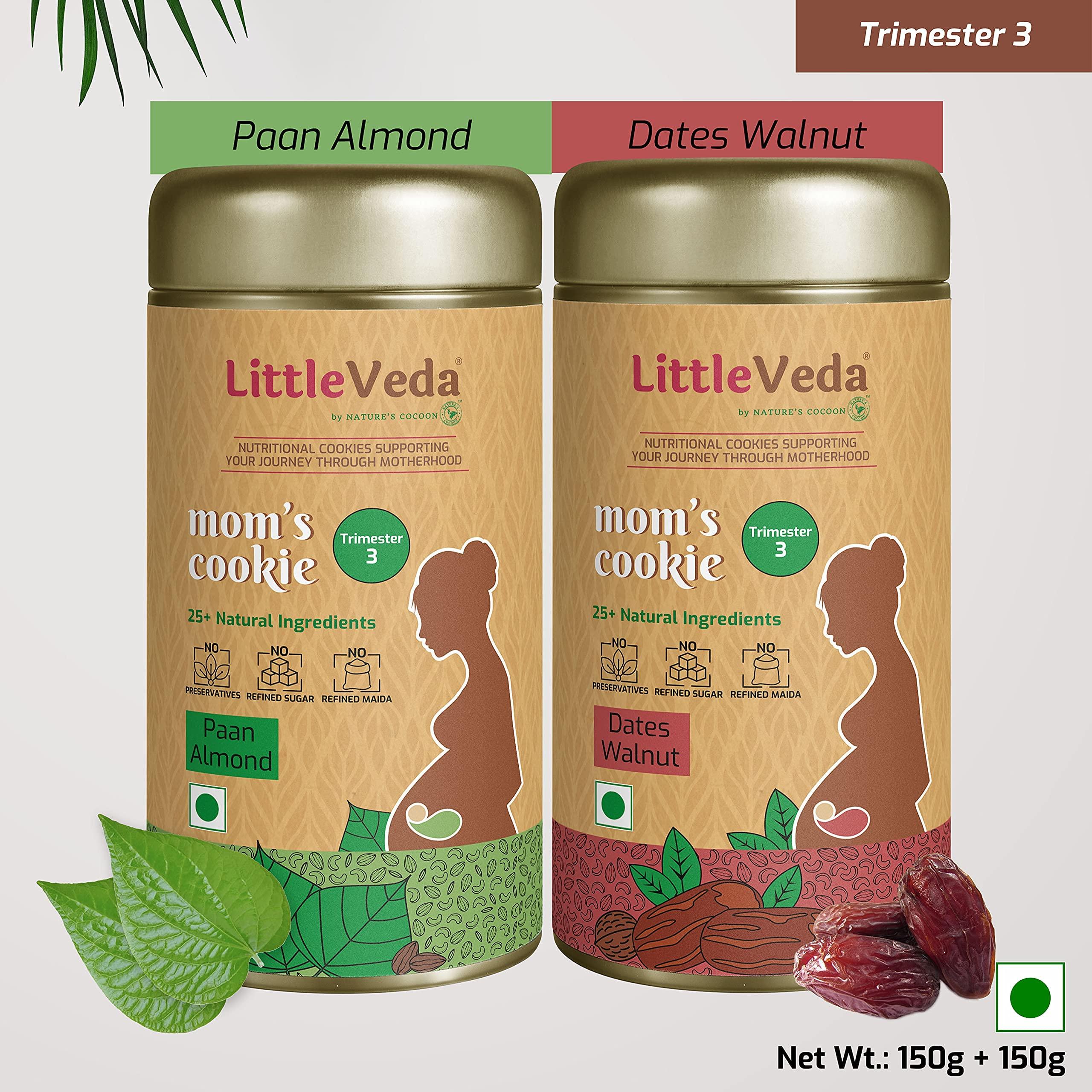 LittleVeda LittleVeda Pregnancy Gift Hamper (Pregnancy Trail Mix, Pregnancy Cookies & Sleepwell Tea) - For Pregnant Women, Trimester 3 (6-9months), Mothers Day Gifting