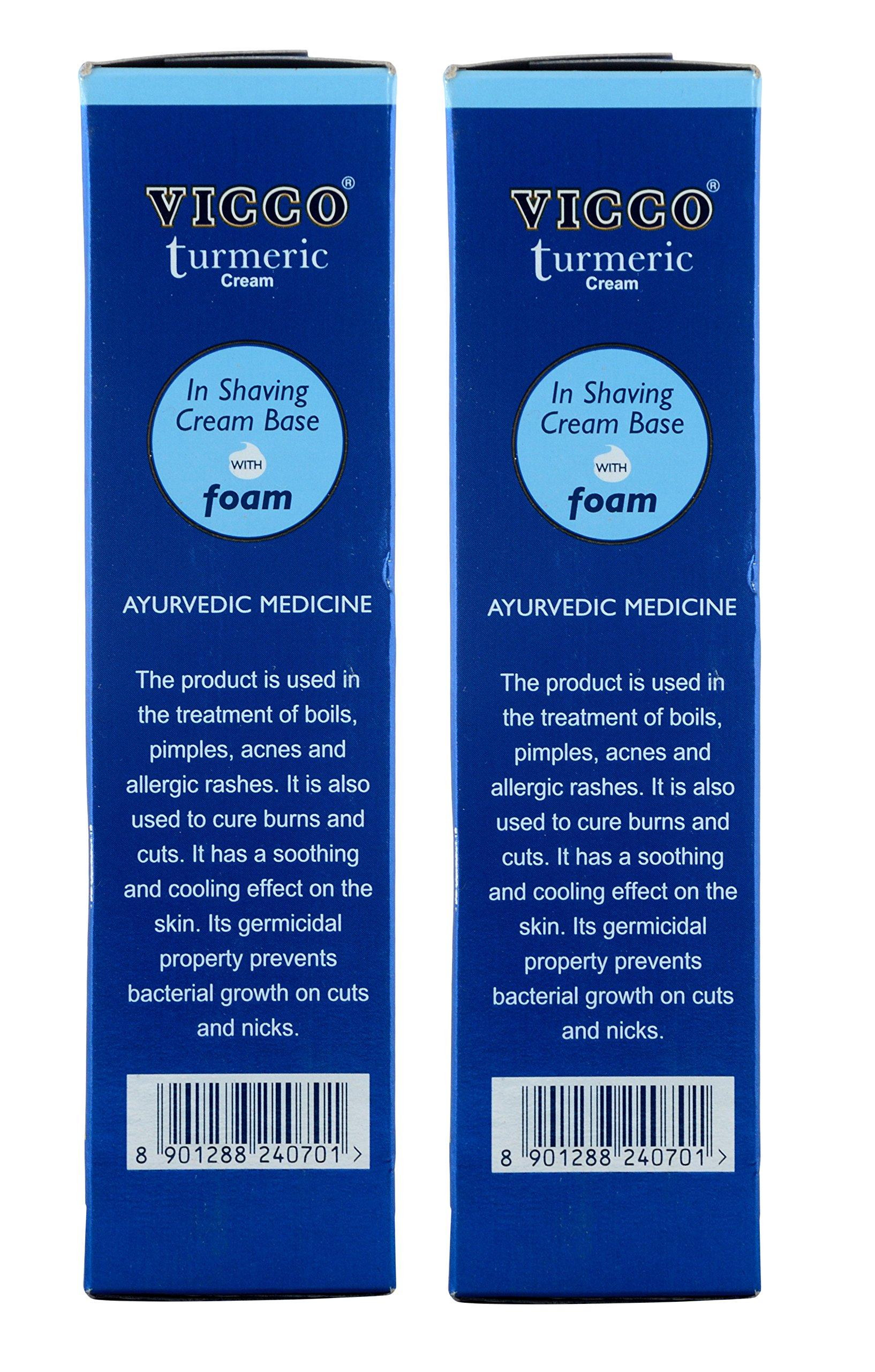 VICCO VICCO TURMERIC SHAVING CREAM IN FOAM BASE (REGULAR) Pack of 2