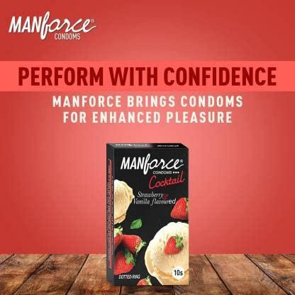Manforce Manforce Xotic Strawberry & Cocktail Strawberry and Vanilla Flavoured Condoms for Men| 20 Count (Pack of 2)| Lubricated Latex Condoms