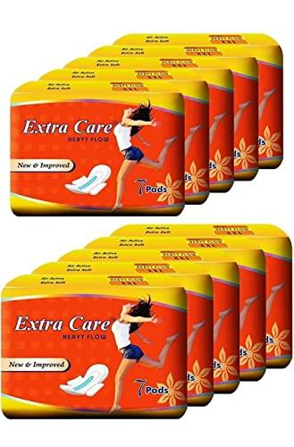 ARAI XXL Sanitary Pads For Women Heavy Flow Extra Care (Pack 10 (70 pads)