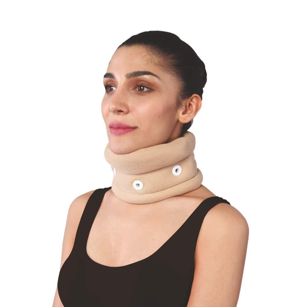 Vissco Vissco Cervical Collar With Chin Support, Neck Support Provides Stability & Relieves From Neck Pain, Neck support for Excessive strain on the neck muscles - Large (Beige)