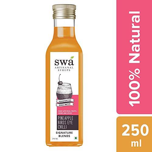 Swa Artisanal Syrups Swa Artisanal Syrups - Pineapple Bird\'s Eye Chili, 100% Natural, Combo Pack of 2 Makes 24-30 Drinks, Syrup for Cocktails / Mocktails / Kid\'s Lemonades / House Parties (250ml x 2)