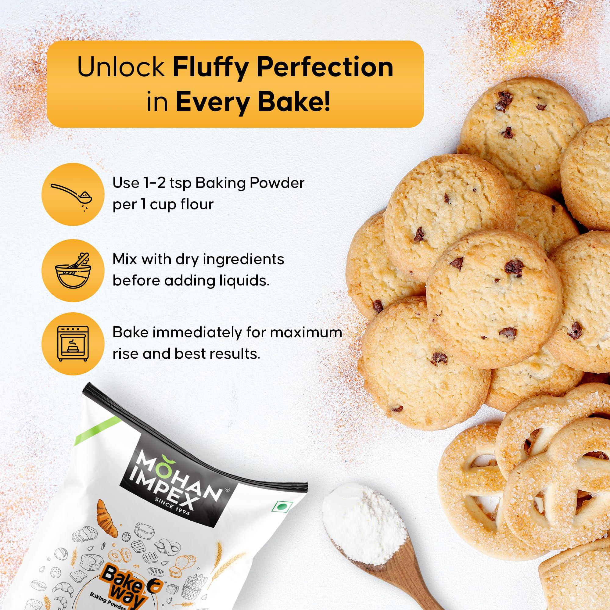 MOHAN IMPEX MOHAN IMPEX Baking Powder, 1 Kg (Pack of 1) | Baking Powder for Baking Cake, Breads, Pizza, Muffins, Dhokla, Idlis, Naans