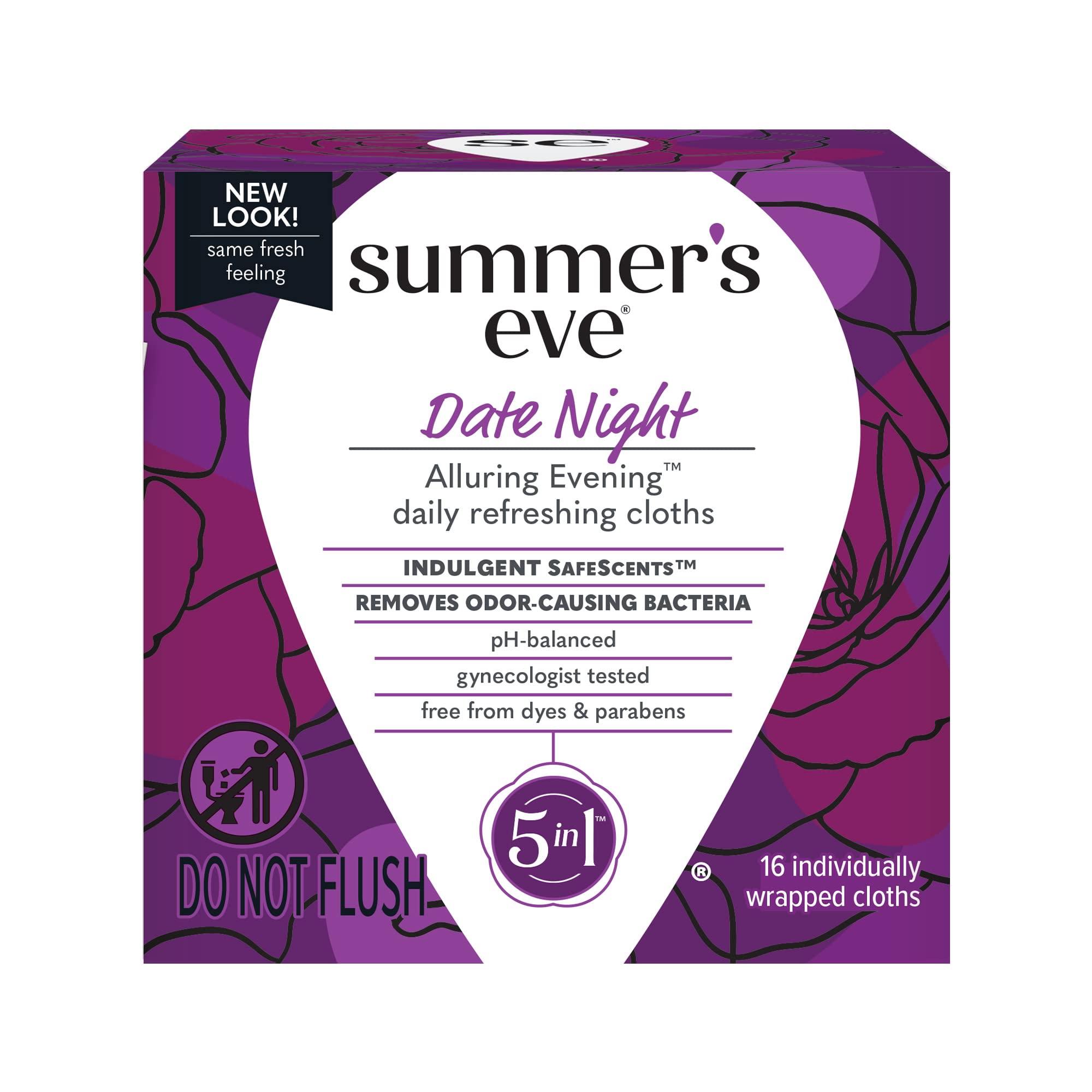 Summer's Eve Summer’s Eve Feminine Wipes, Date Night, 16 Cloths