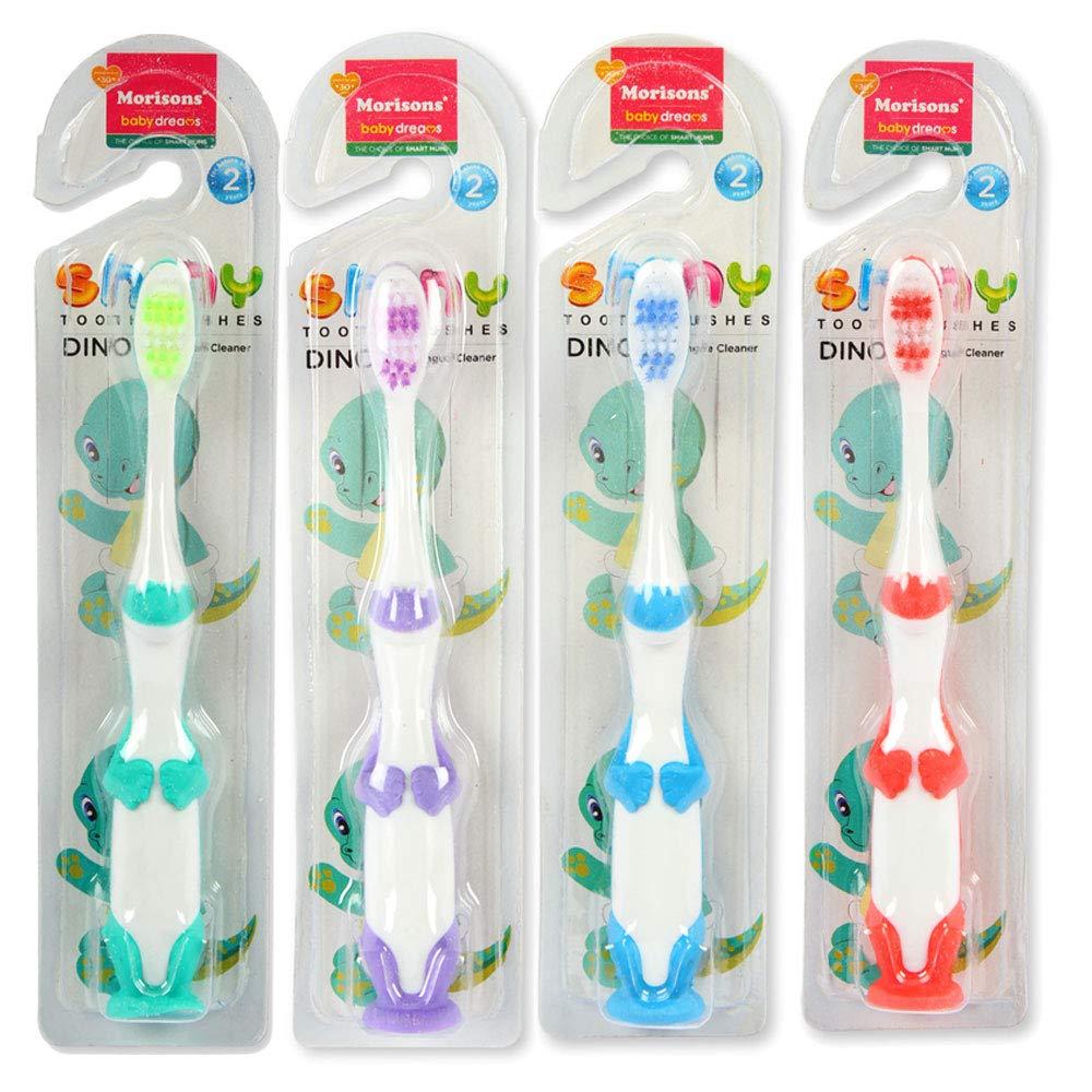 Morisons* babydreams THE CHOICE OF SMART MUMS Morisons Baby Dreams Shiny Dino Kids Toothbrush - Pack of 4
