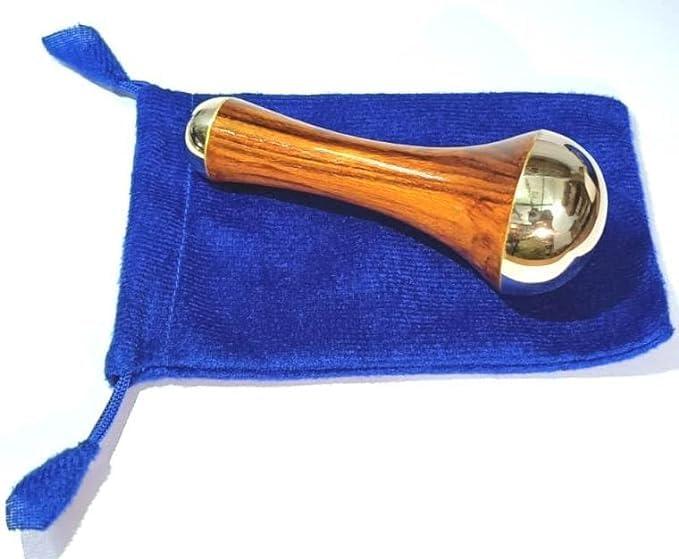 WITSOUL WITSOUL kansa Wand face and Foot Massager/Unique Design - 2 in 1 Massager/Two Different Sizes of Kansa Cups with Teak Wood Handle