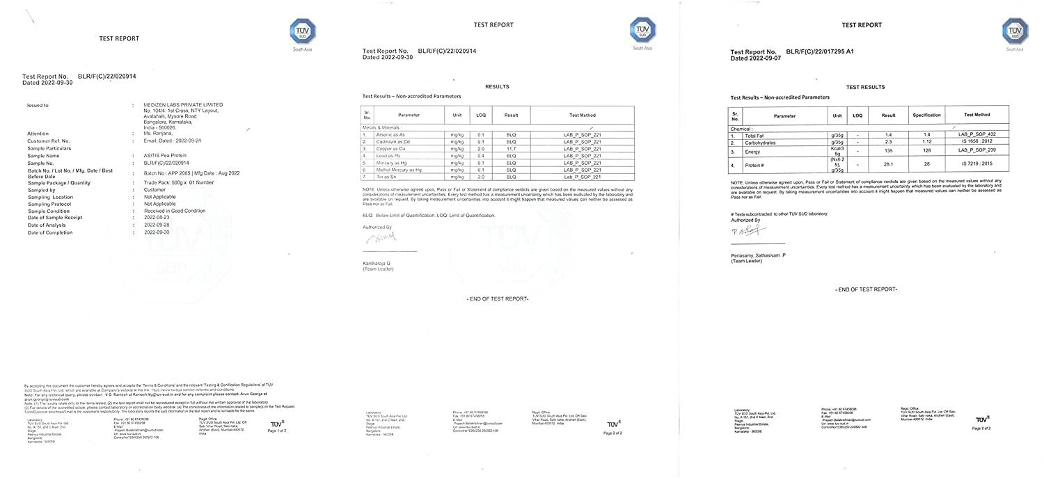 Asitis Nutrition AS-IT-IS Nutrition 100% Pea Protein Isolate, 28g Protein, Pure Vegan Plant Protein, Promotes Muscle Building with Easy Digestion, Whey Protein Substitute Designed as Meal Supplement - Unflavoured, Single Ingredient with Zero Adulteration- 2000g (57 s