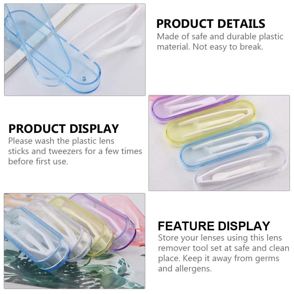 HEALLILY HEALLILY Lens Inserter 12 Sets Contacts Lens Tweezers and Sticks Contacts Lens Inserter Remover Tool