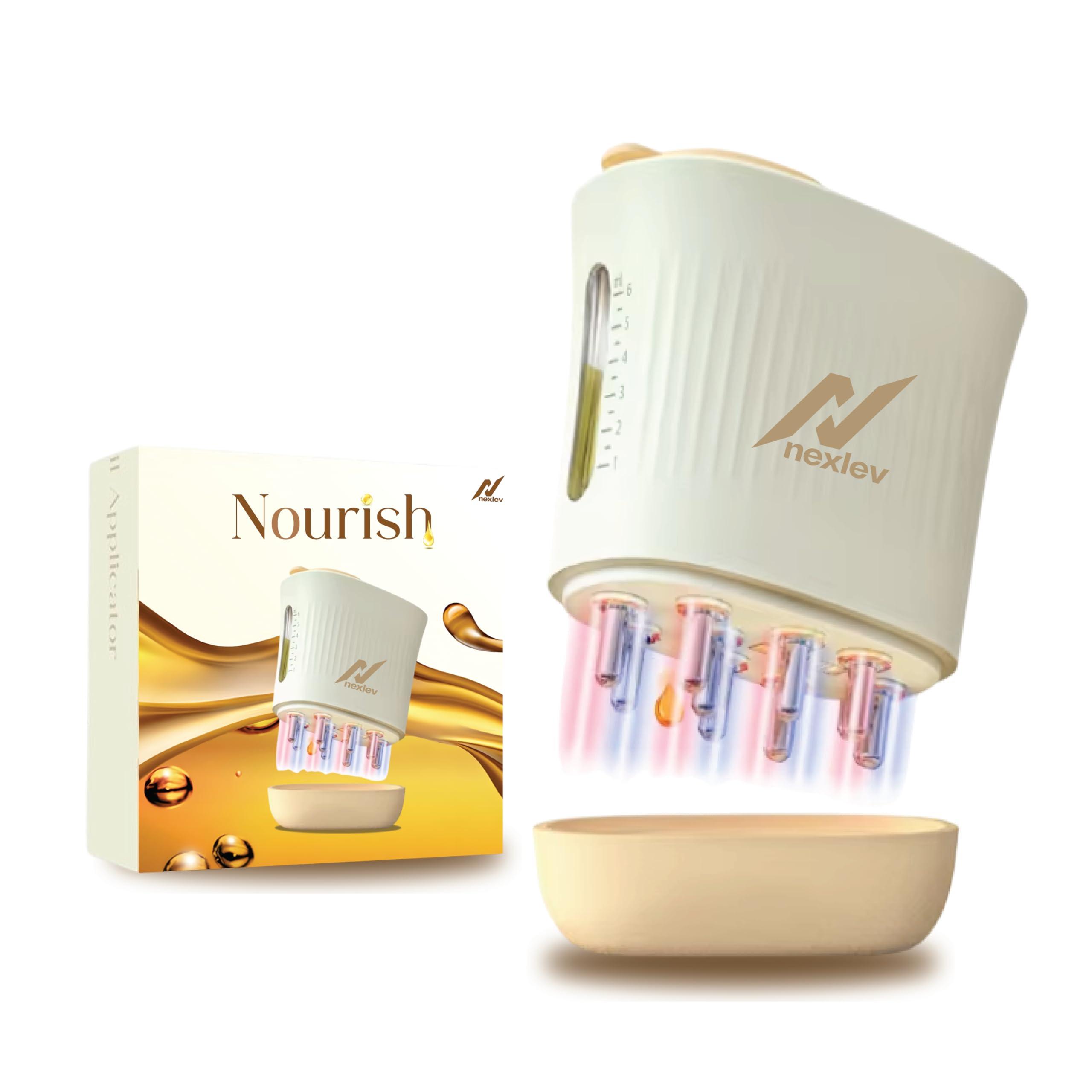 nexlev NexLev Nourish Hair Oil Applicator|Red & Blue Light Therapy|EMS Microcurrent To Boost HairGrowth|10ml Oil Tank| 60 Min Run Time|High-Frequency massage for better absorption| IPX7 Waterproof| EA-01 Pro