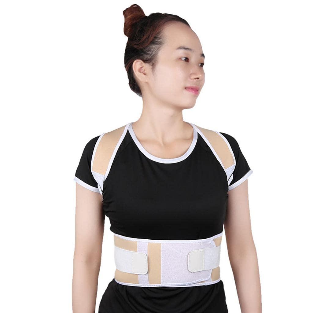 Generic Losa Magnetic Posture Corrector Back Shoulder Support Belt Brace L Black