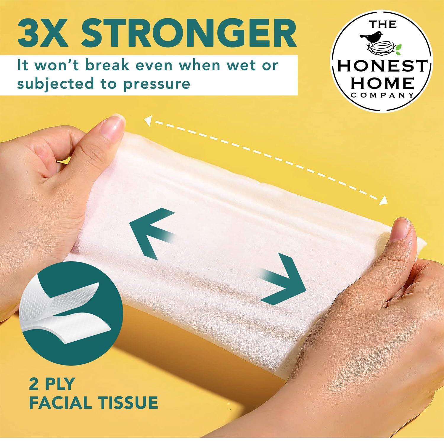 THE HONEST HOME COMPANY The Honest Home Company | 2 Ply Soft Facial Tissues Box | 200 Pulls/Box - Pack Of 3 | Hard Box Easy Pull | 600 Pulls (200x3)