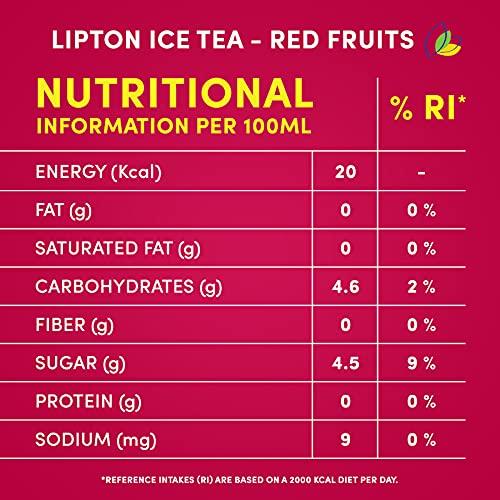 Lipton Lipton Red Fruits Ice Tea Drink, 320 ml, 6 Pack, Red & Yellow (816)