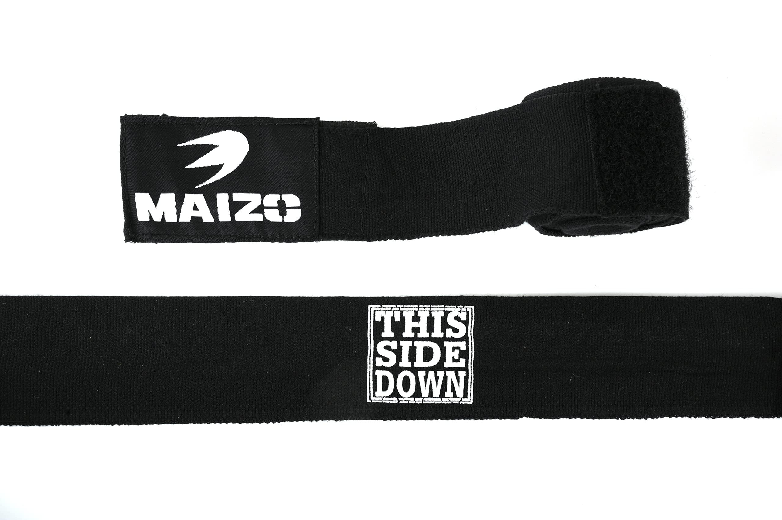 Maizo Maizo Stretchable Support Hand wrap, Workout/Boxing & Punching Great for MMA, Muay Thai, Martial Arts, Wrist Support for Adults (108, Black)
