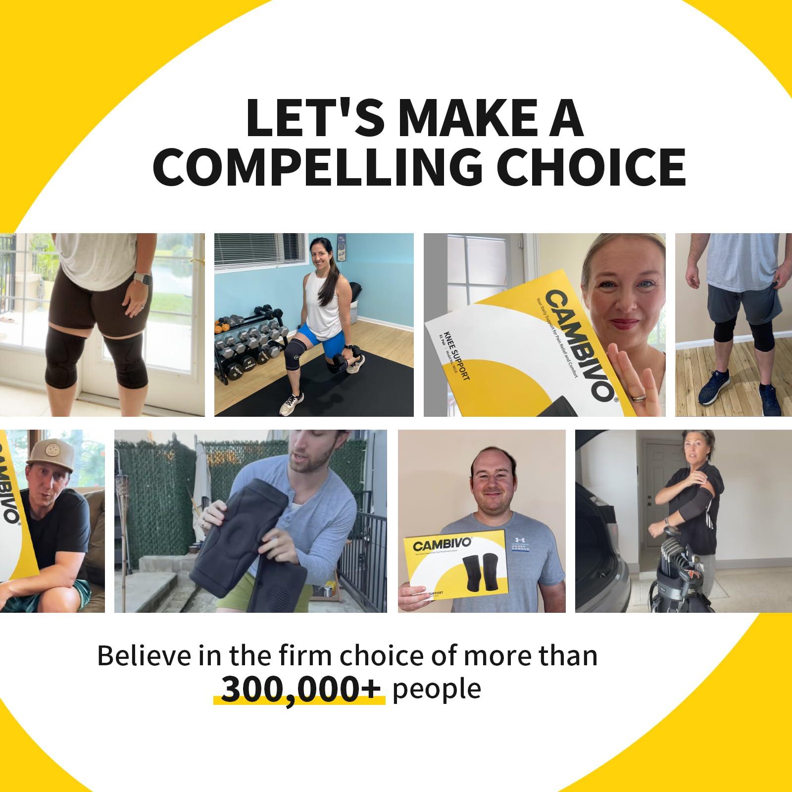 CAMBIVO CAMBIVO 2 Pack Knee Brace, Knee Compression Sleeve for Men and Women, Knee Support for Running, Workout, Gym, Hiking, Sports (Slate Blue,Medium)