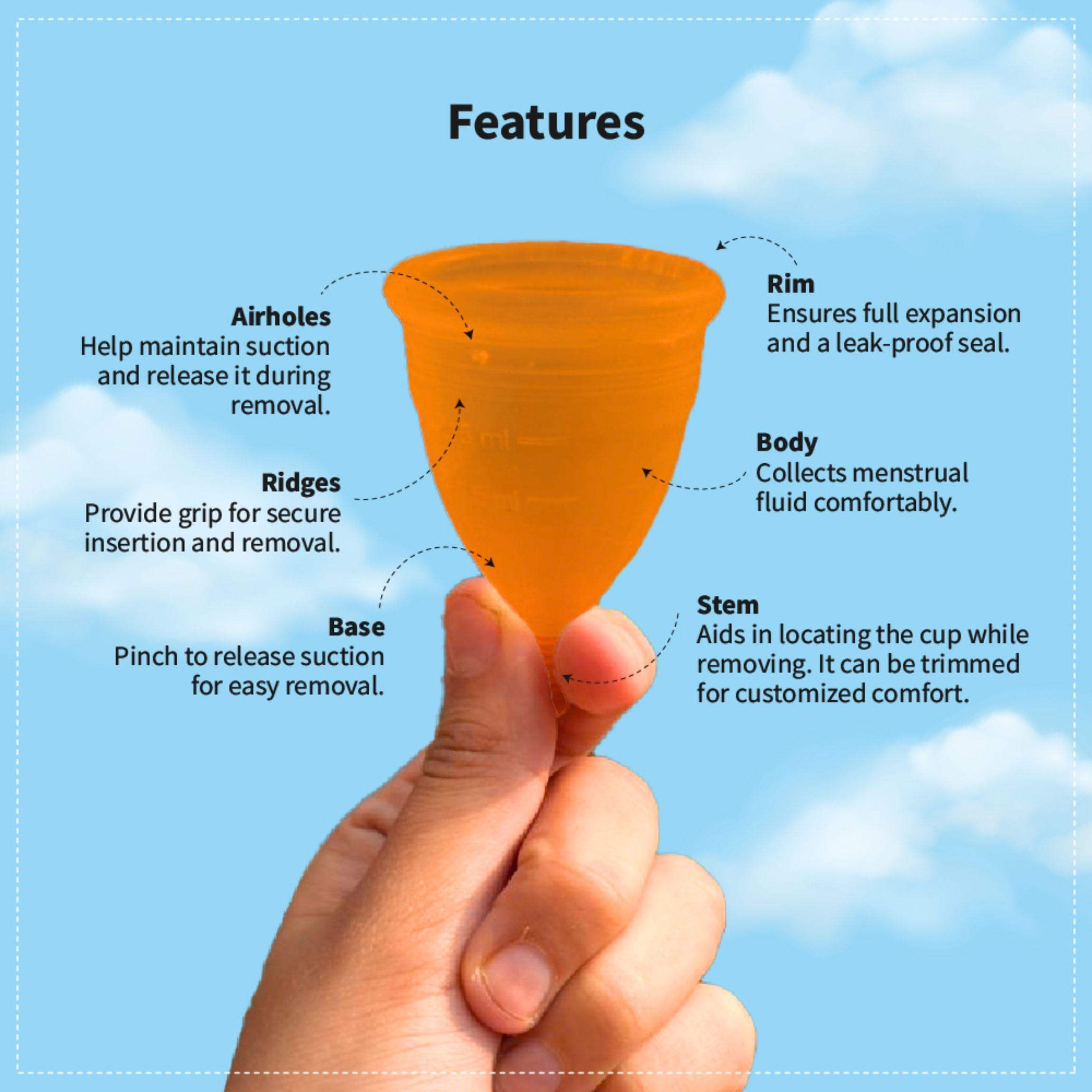 icare iCare Reusable Menstrual Cup for Women with Pouch, odour and Rash Free, No Leakage, Protection up to 12 Hours (Small, Transparent)