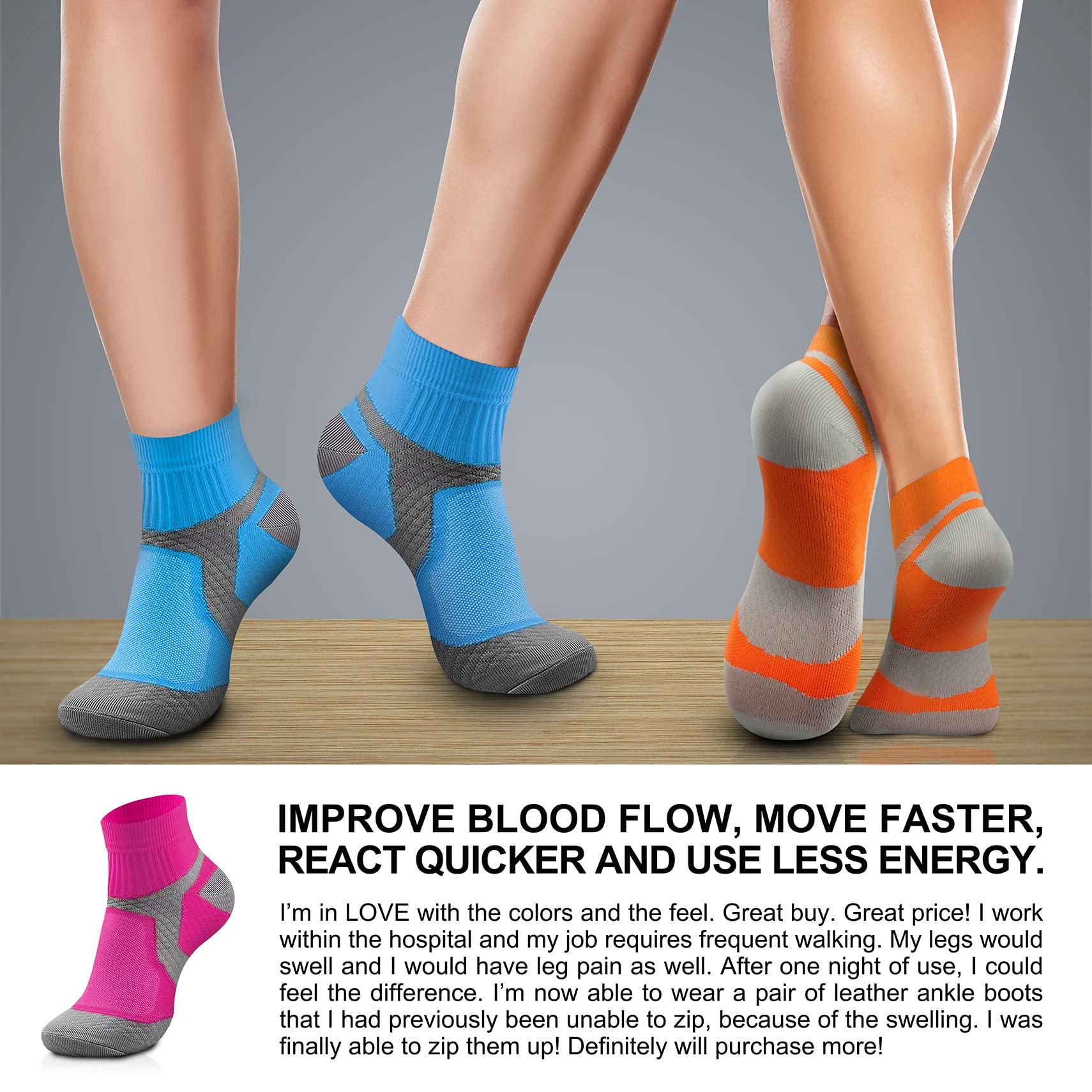 CHARMKING CHARMKING Compression Socks for Women & Men Circulation 15-20 mmHg is Best for Athletic Running Cycling Nurse Daily Wear, 09 Grey/Green, Small-Medium