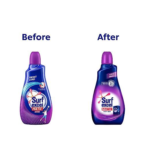Surf Excel Surf Excel Matic Liquid Front Load Detergent 1 Liter Bottle & Quick Wash Detergent Powder 1 Kg, Washing Powder With Lemon & Bleach To Remove Tough Stains On Clothes - Bucket & Machine Wash