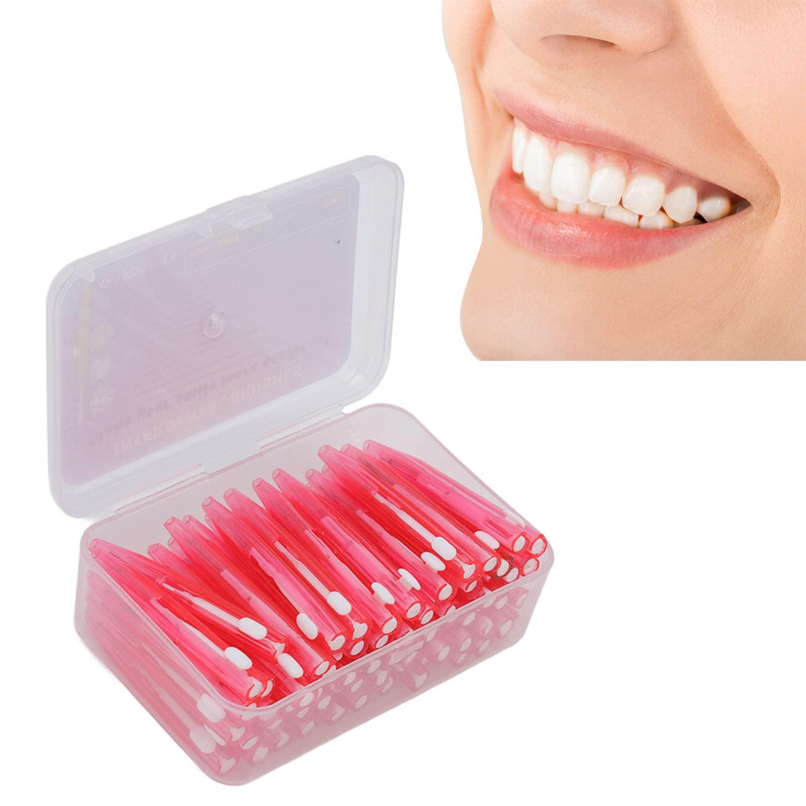 FAYY Interdental Brush, 60Pcs Braces Cleaner for Orthodontic Care for Children (Pink)