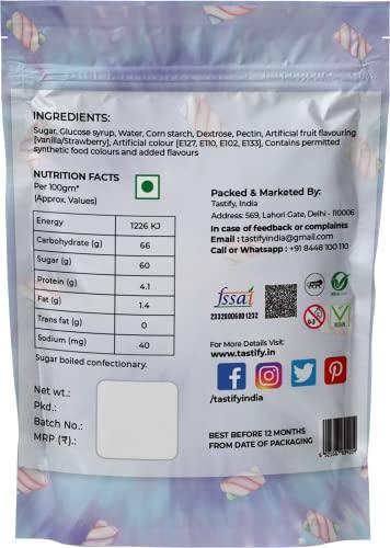 Tastify Tastify Vegan Twist Marshmallows Candy - 175 Gms (80 Pieces) ~ Assorted Fruit Flavour ~ Pure Veg Twisted Shape Marshmallow