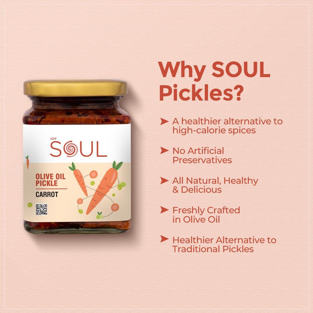 ADF Soul Soul Carrot Pickle in Olive Oil 265 Grams - A Flavorful Fusion Infused with Premium Olive Oil