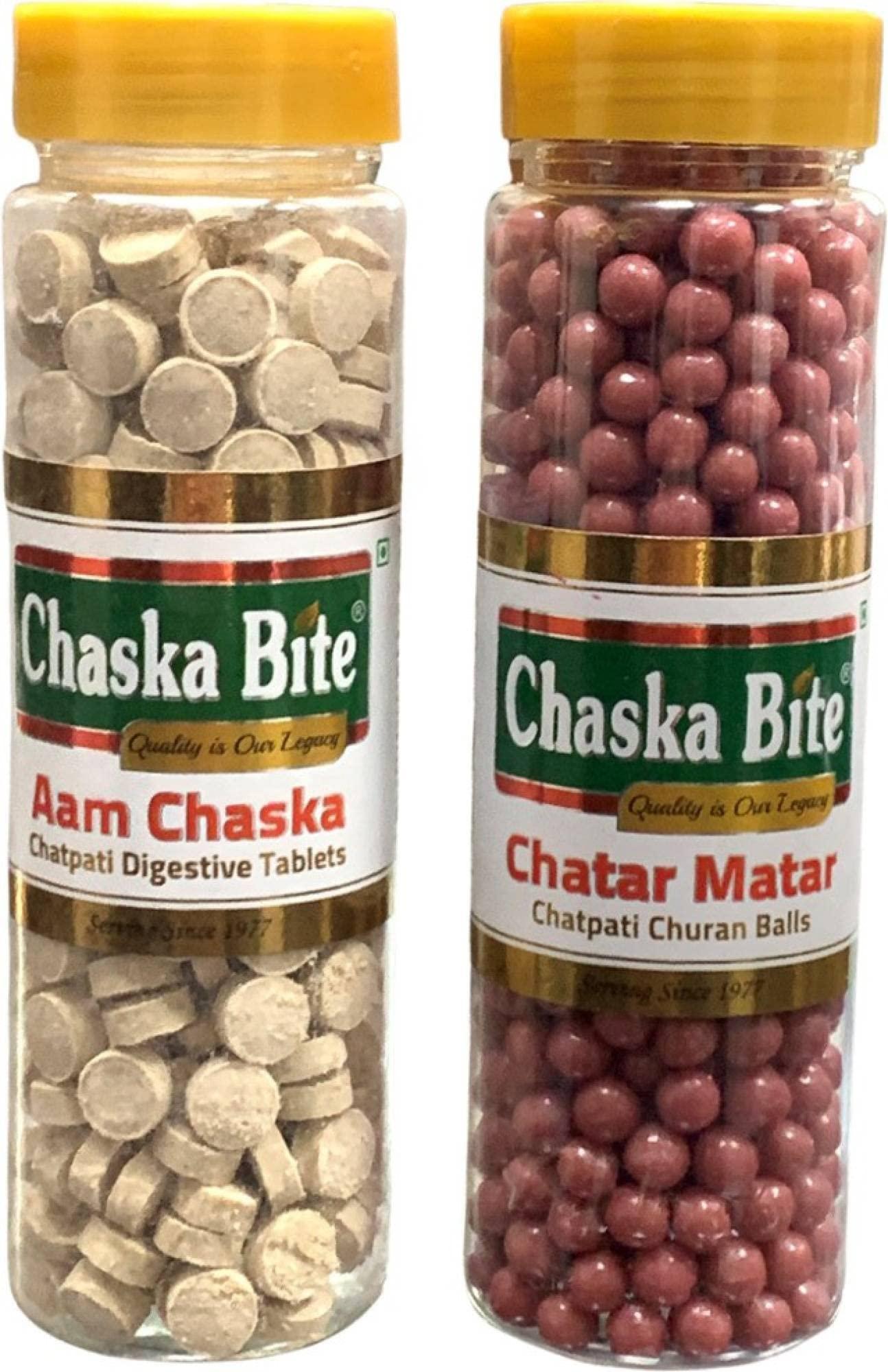 CHASKA BITE CHASKA BITE Aam Chaska 130g CMB 130g Chatpati Candies Khatti Meethi Goli Digestive Sour Pack of 2 Sweet Candy Pack for Kids & Friends