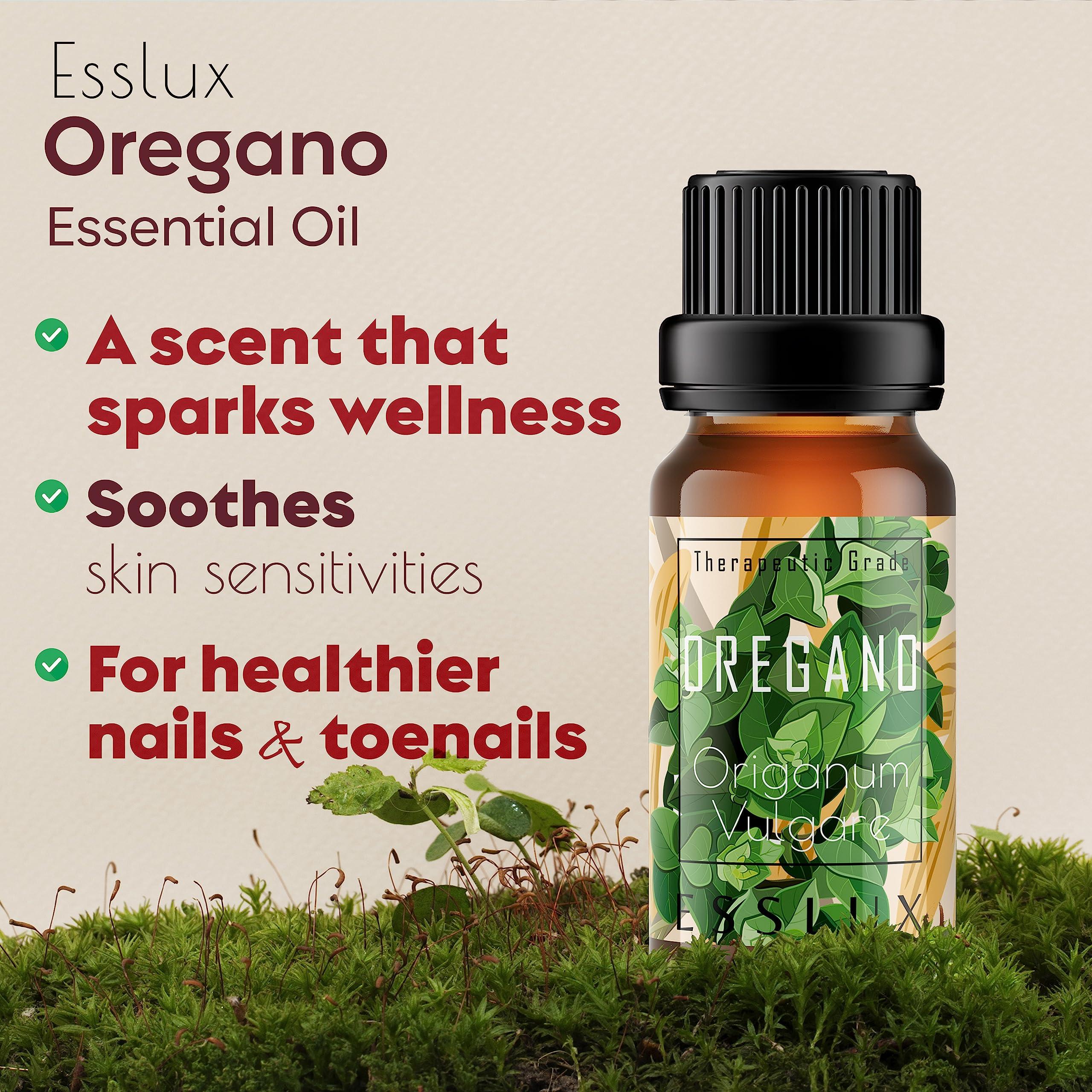 ESSLUX Esslux Oregano Essential Oil for Soothing Sensitive Skin - Therapeutic Grade Oregano - Perfect for Aromatherapy, Sensitive Skin, Health & Breathing - Use in Diffuser or on Skin - 15 ML