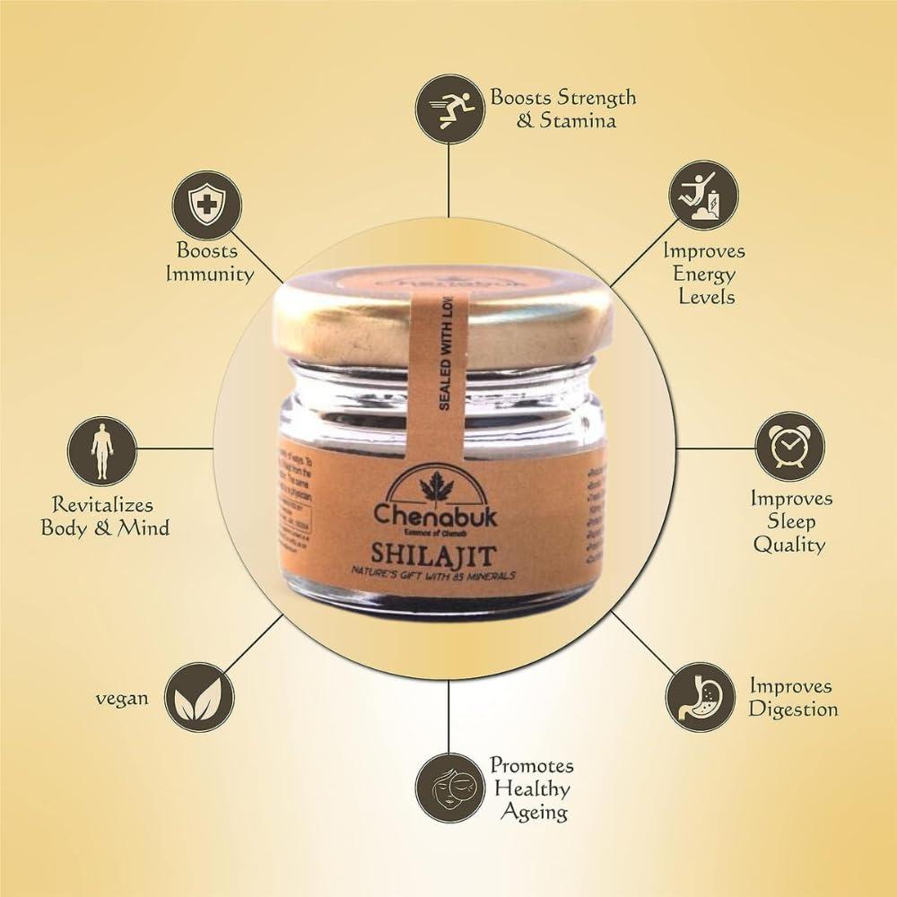 Chenabuk Essence of Chenab Chenabuk Pure Kashmiri himalayan Shilajit | Shilajeet | Organic Shilajeet | Original and Pure Shilajit/Shilajeet Resin 10gm